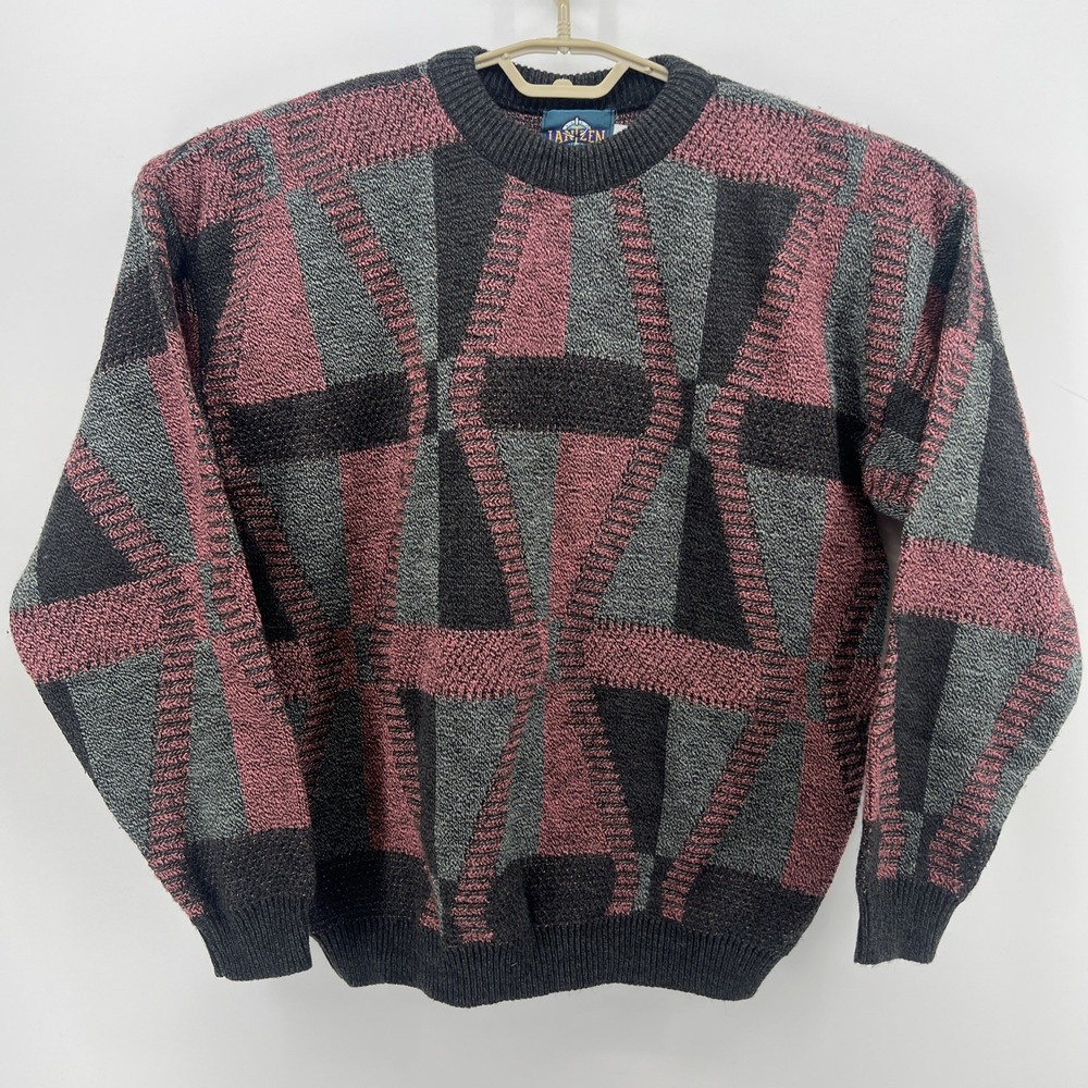 Vintage Jantzen Sweater Mens XL Geometric Crewneck Knit 90s